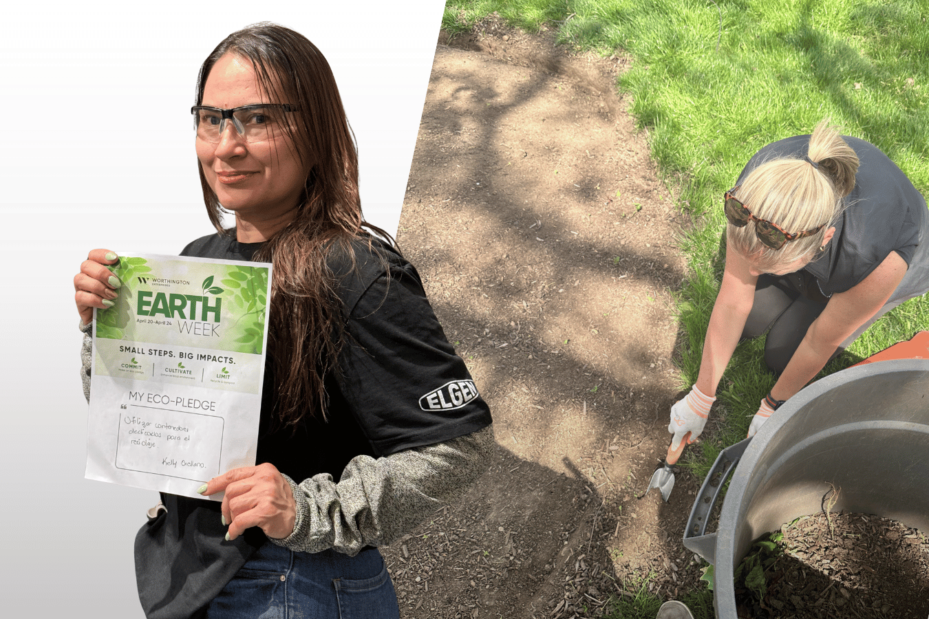Employees participating in Earth Week activities
